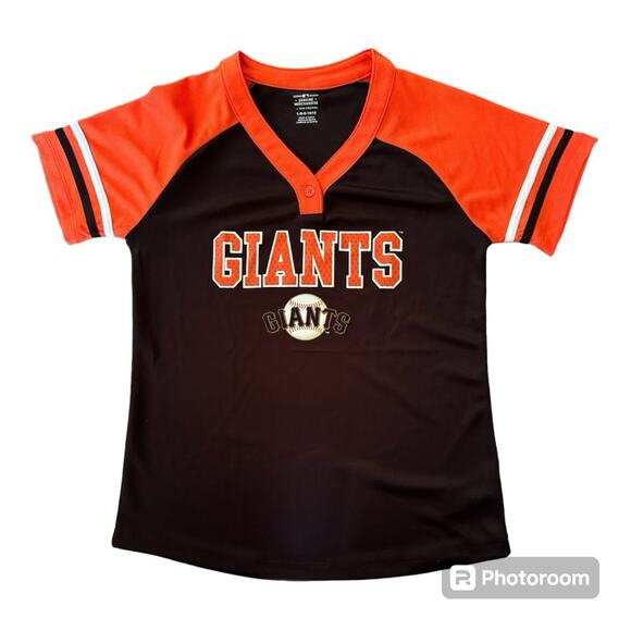 MLB San Francisco Giants Girls' Henley Team Jersey Size 10/12 - Picture 1 of 4